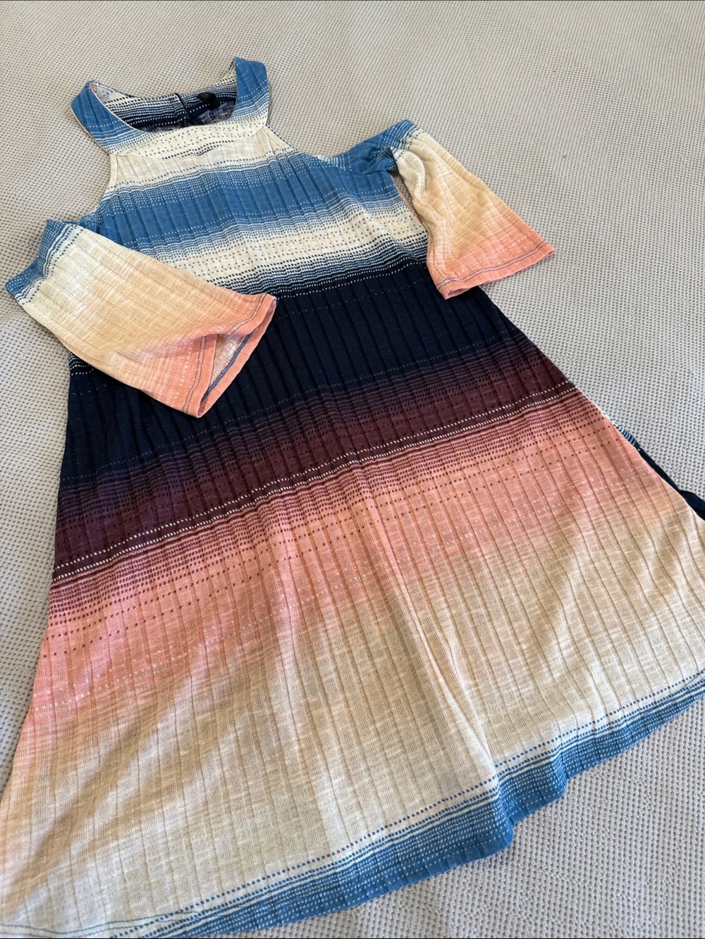 BeBop Multicolor Ombre Cold-Shoulder Knit Dress